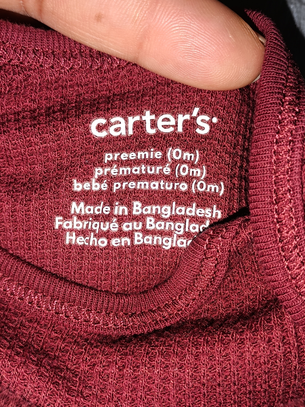 Carter's Preemie Ribbed Onesie Set